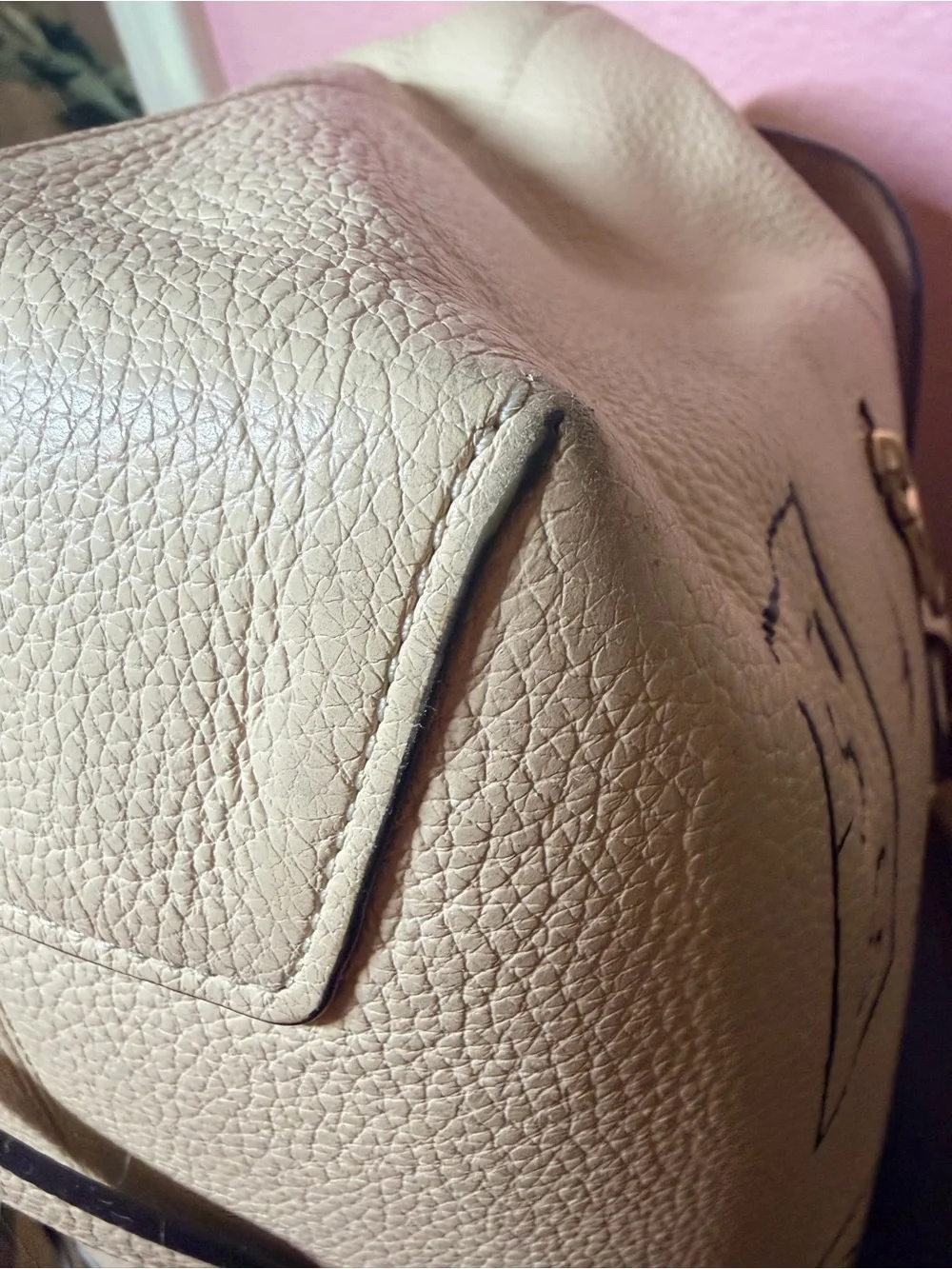 Coach Cream Leather Graffiti Backpack with Gold Hardware